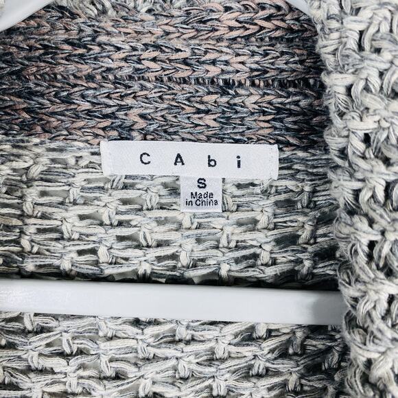 Cabi Size Small Shadow Circle Cardigan Sweater Gray 100% Cotton 910 - Picture 4 of 4